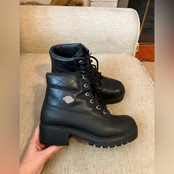 Harley-Davidson Shoes - Harley Davidson black leather motorcycle boots